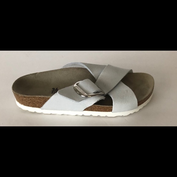 Birkenstock Siena Metallic suede sandals Silver 36